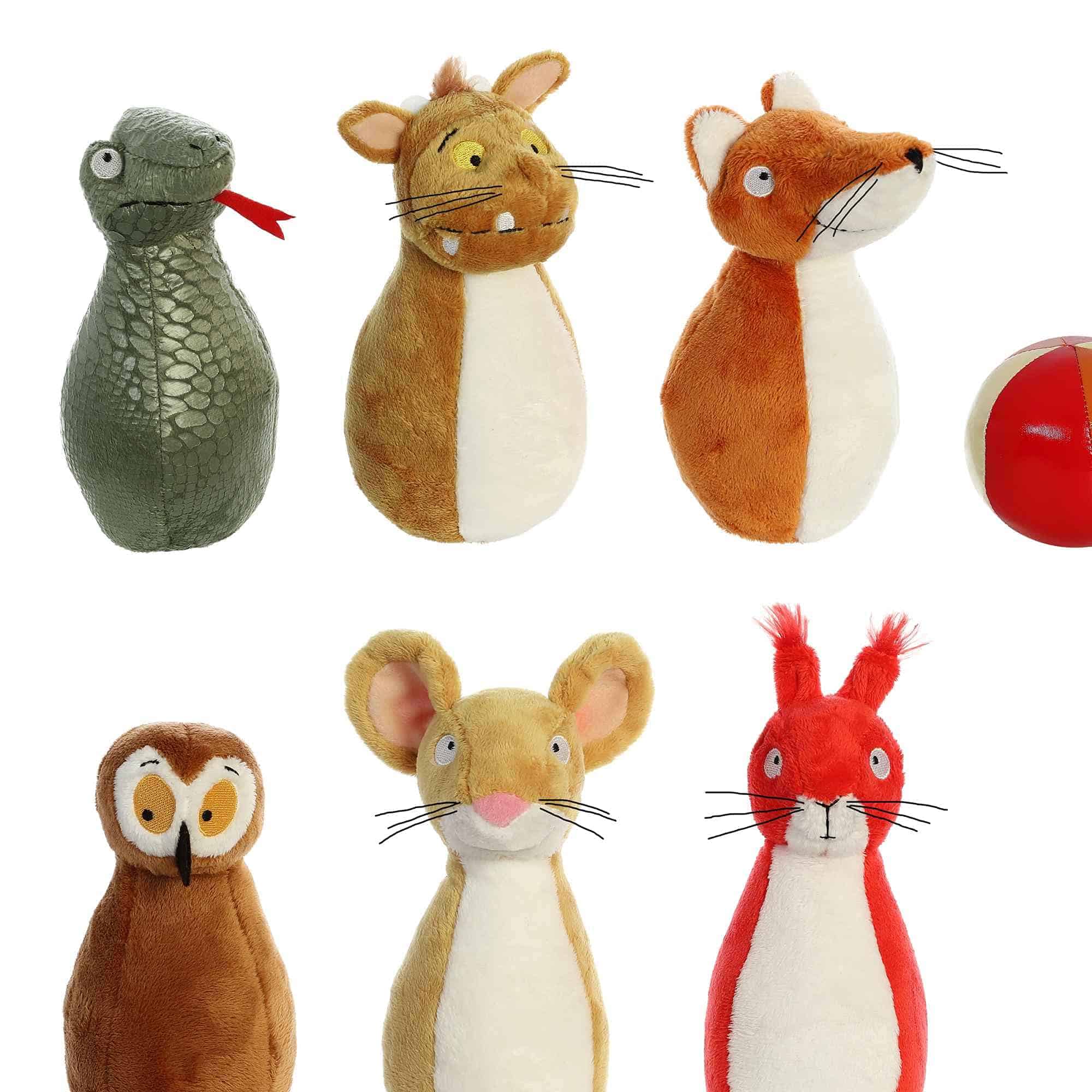 Juego de bolos del Gruffalo de 20 años - Set de 8 bolos de