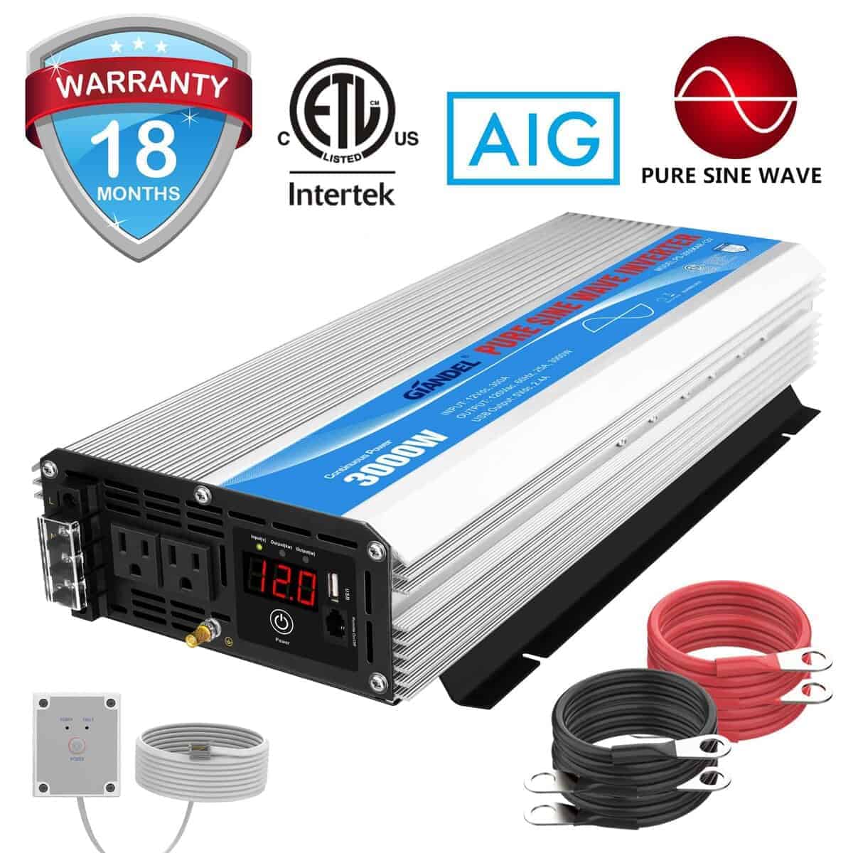 Inversor de corriente de onda sinusoidal pura de 3000 - Imagen 3