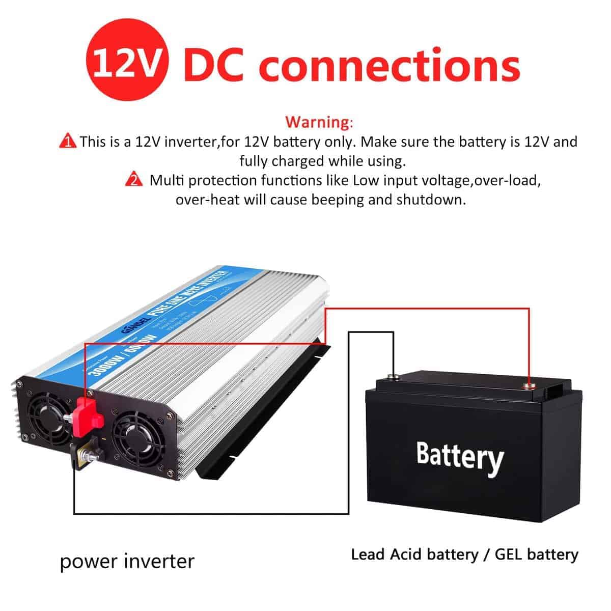 Inversor de corriente de onda sinusoidal pura de 3000 - Imagen 7