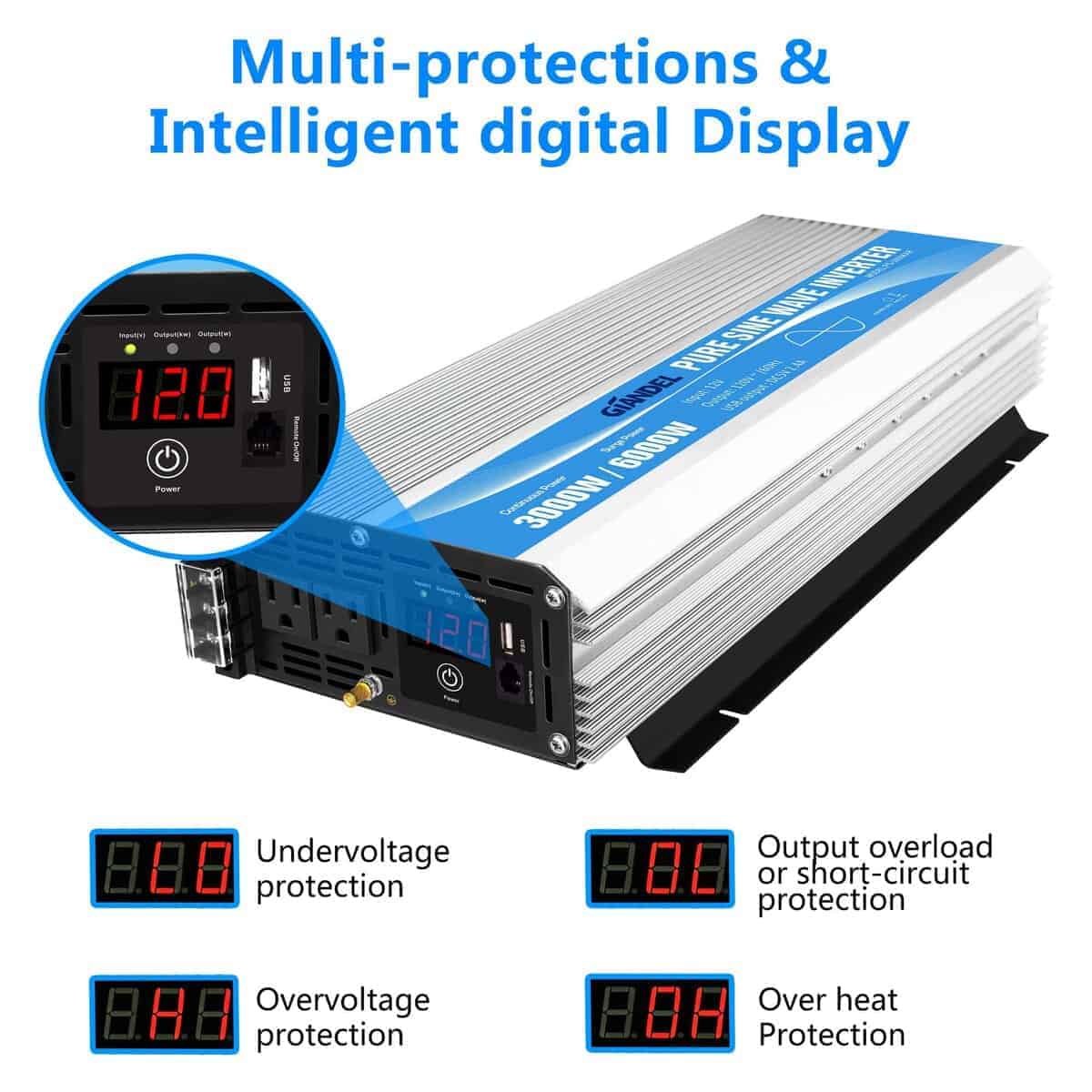 Inversor de corriente de onda sinusoidal pura de 3000 - Imagen 6