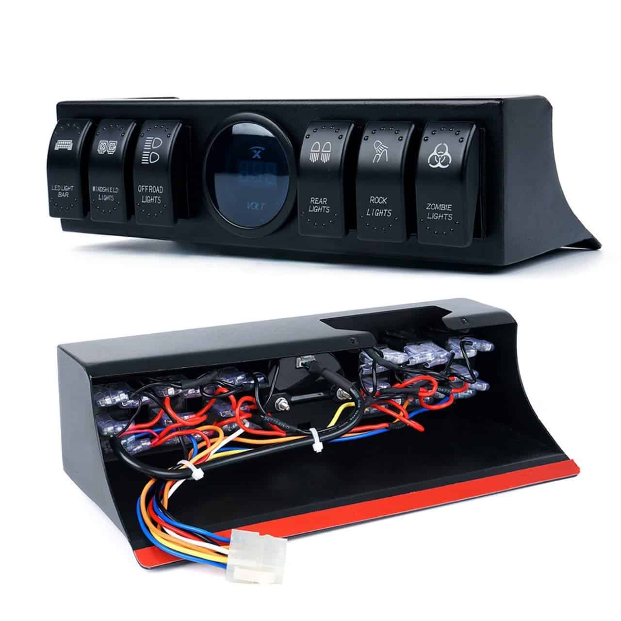 Panel de Control de 6 Interruptores Balancín con Voltímetro