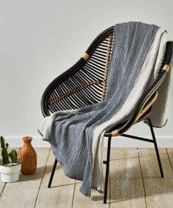 Manta de Gasa Reversible Splendid Home, 50x70, Marfil/Azul