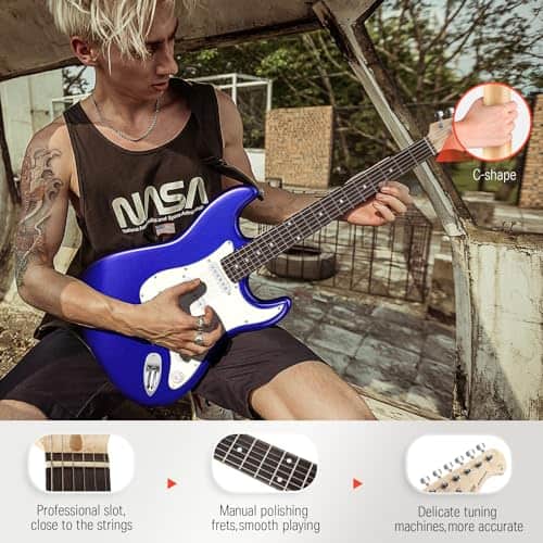 Kit de Guitarra Eléctrica Donner de 39 Pulgadas - Azul - Imagen 6