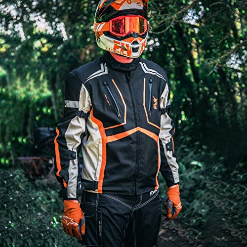 Chamarra de Moto HWK para Hombres y Mujeres -Naranja - Imagen 4