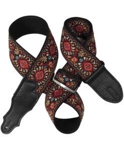 Correa de Guitarra Folk Retro de 2" Franklin (Rojo/Bronce)