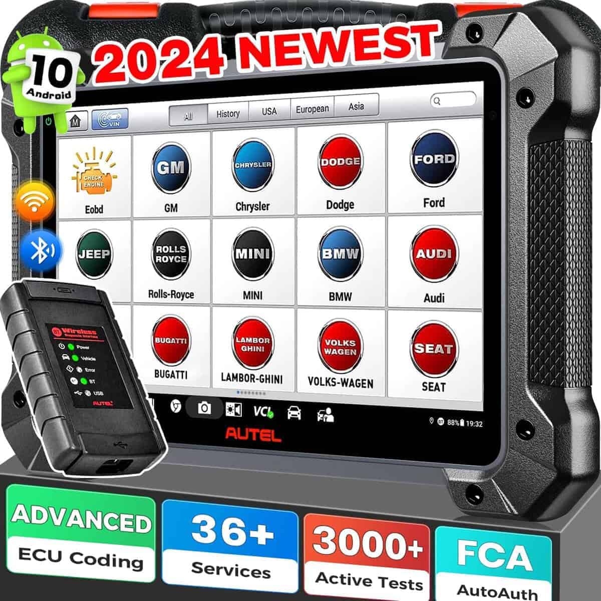 Escáner Autel MaxiCOM MK908 II: 2024 Android 10,