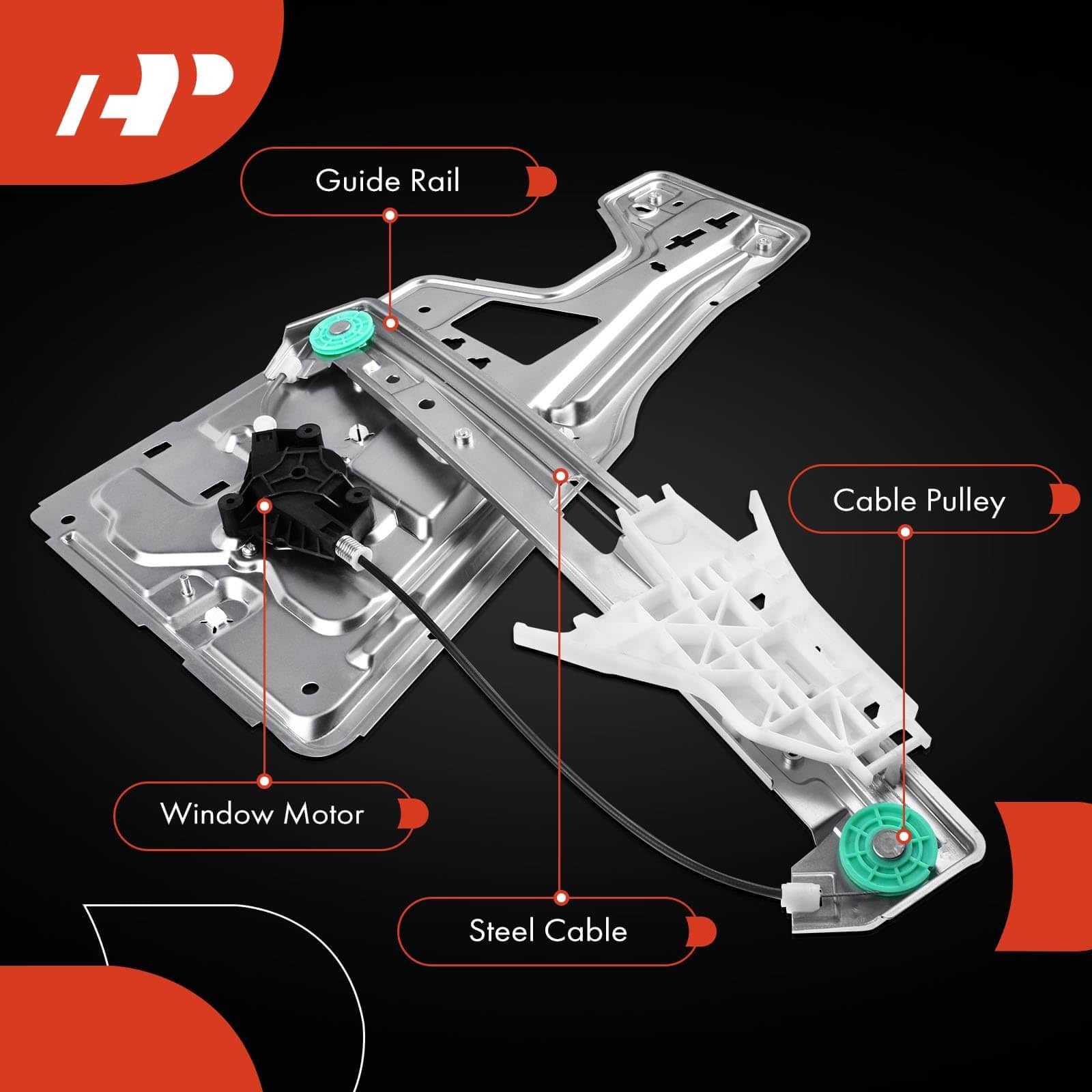 Regulador de ventana eléctrico A-Premium con Motor de 2 - Imagen 7