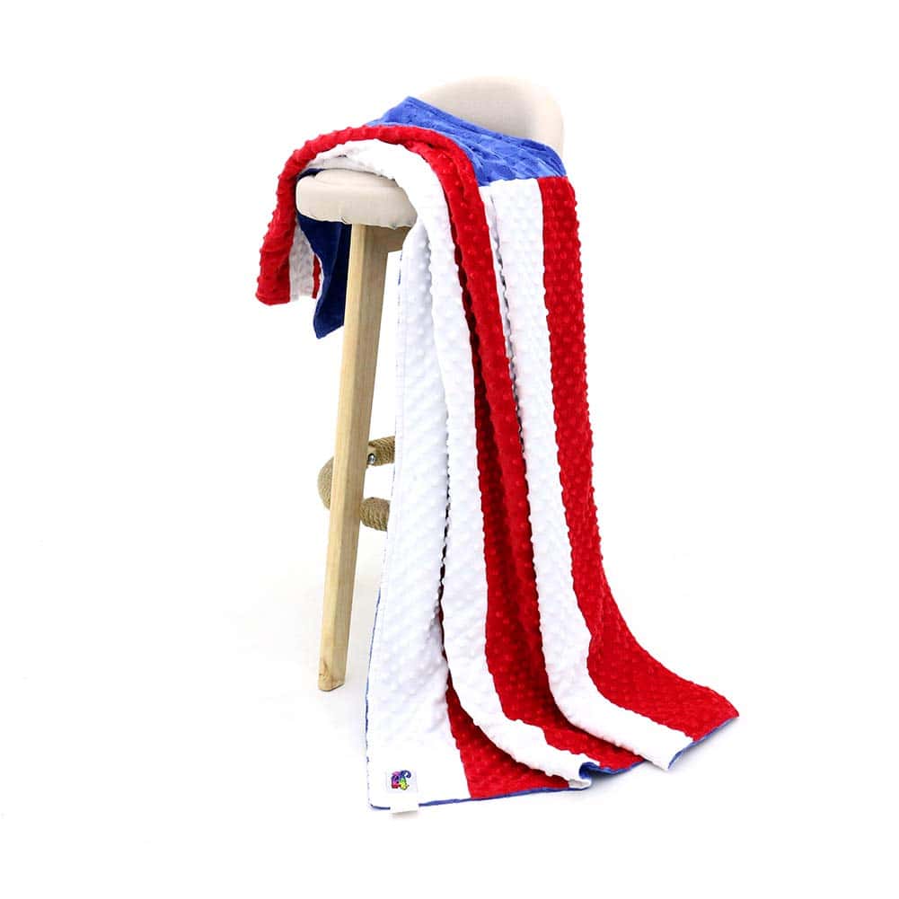 Manta de peluche de puntos Minky con bandera de EE. UU. 39" - Imagen 3