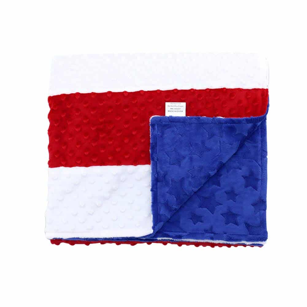 Manta de peluche de puntos Minky con bandera de EE. UU. 39" - Imagen 6