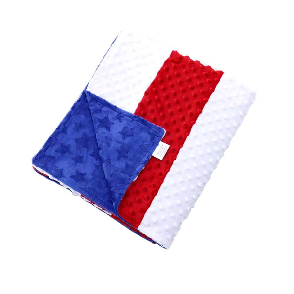 Manta de peluche de puntos Minky con bandera de EE. UU. 39" - Imagen 4