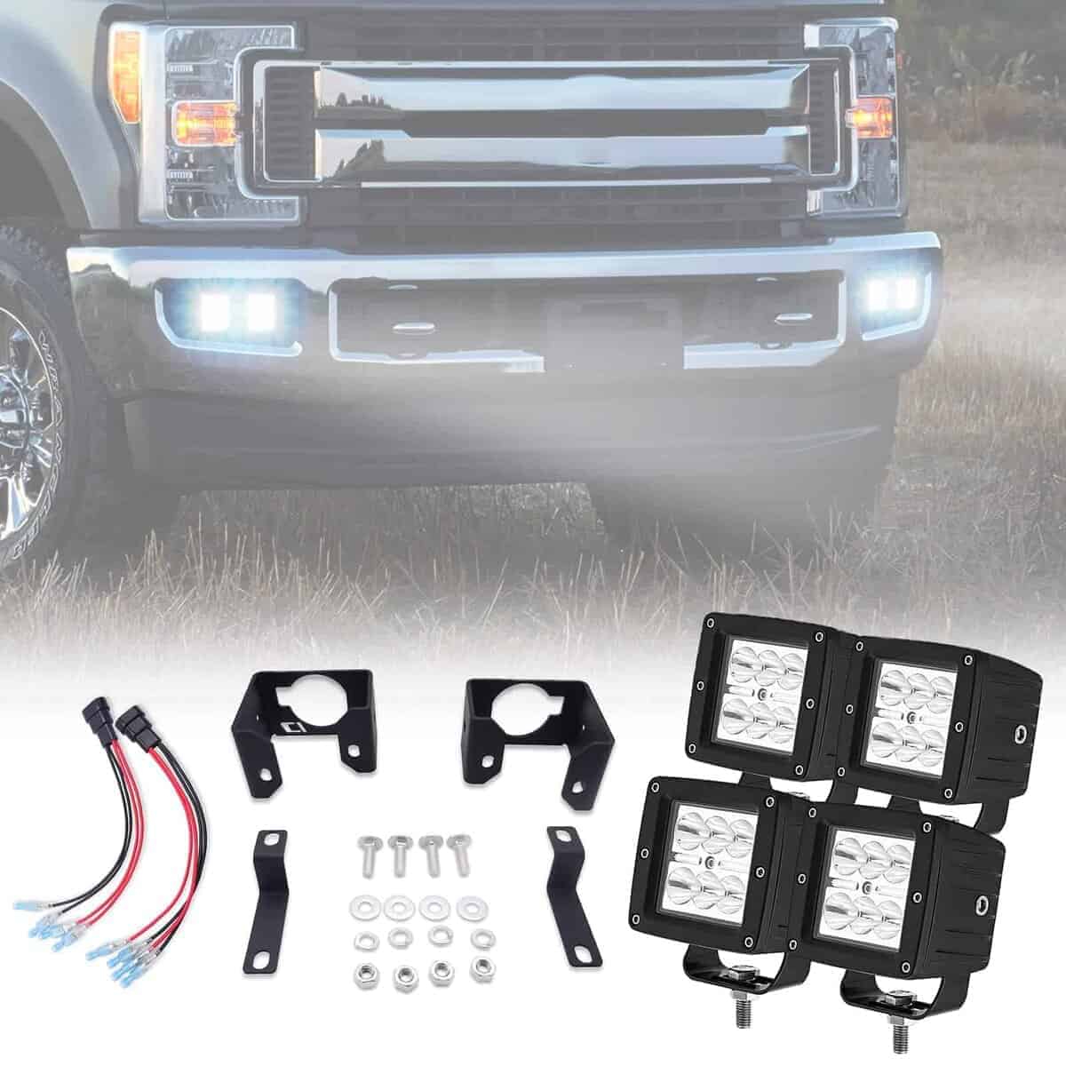 4x 24W Luces LED de Niebla & Soportes de Doble Lámpara de