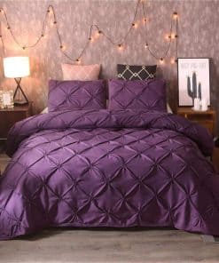 Juego de Funda Nórdica Feelyou King Size Púrpura Pliegues