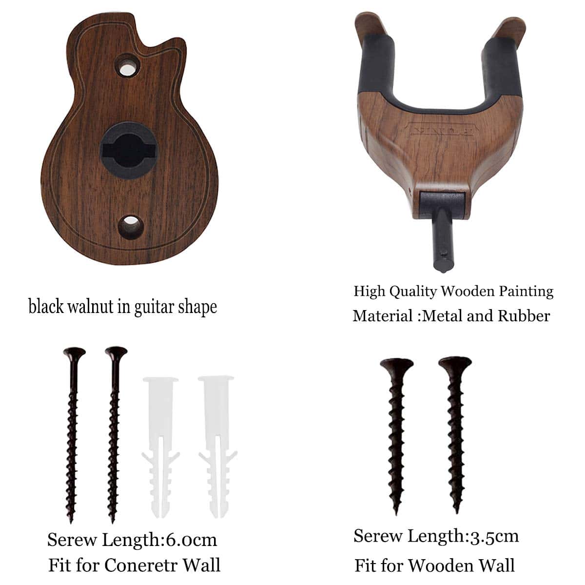 Soporte de Pared para Guitarra con Cierre Automático y Base - Imagen 6