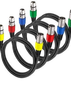 Cable XLR KINXIYU 3 FT/4 Pack, Cable de Micrófono 3 Pines