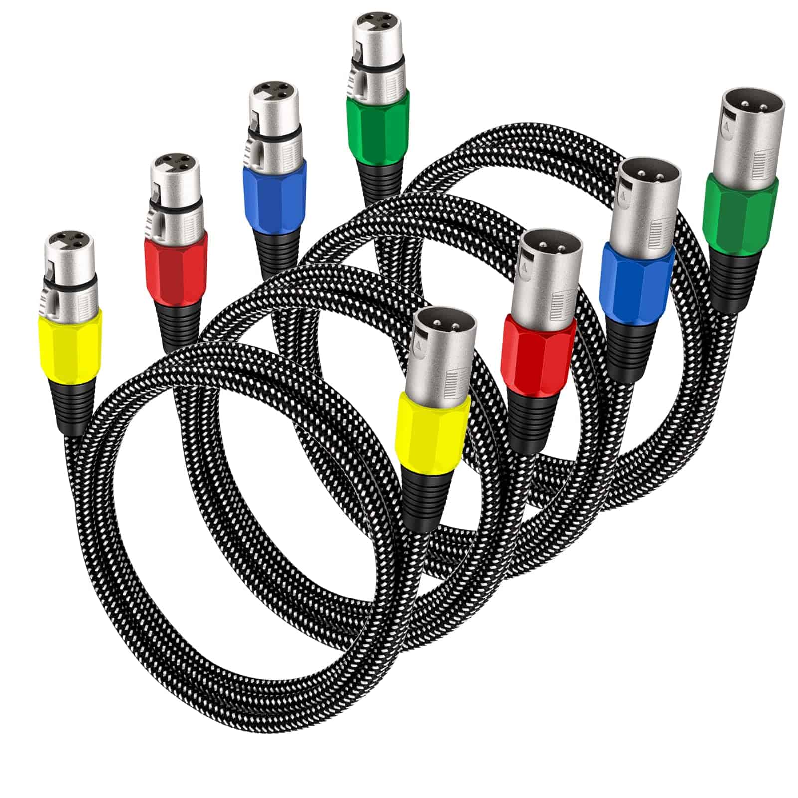 Cable XLR KINXIYU 6 FT/4 Pack, Cable de Micrófono