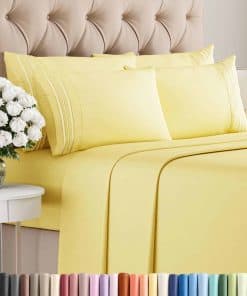 Juego de sábanas cal king de 6 piezas - Sábanas -Amarillo