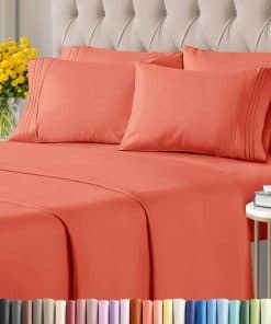 Juego de sábanas completo de 6 piezas - Cómodo, -Coral