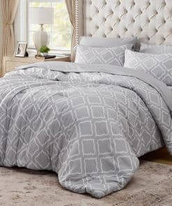 Set de Edredón Queen Bedsure 7 Piezas - Gris Geométrico,