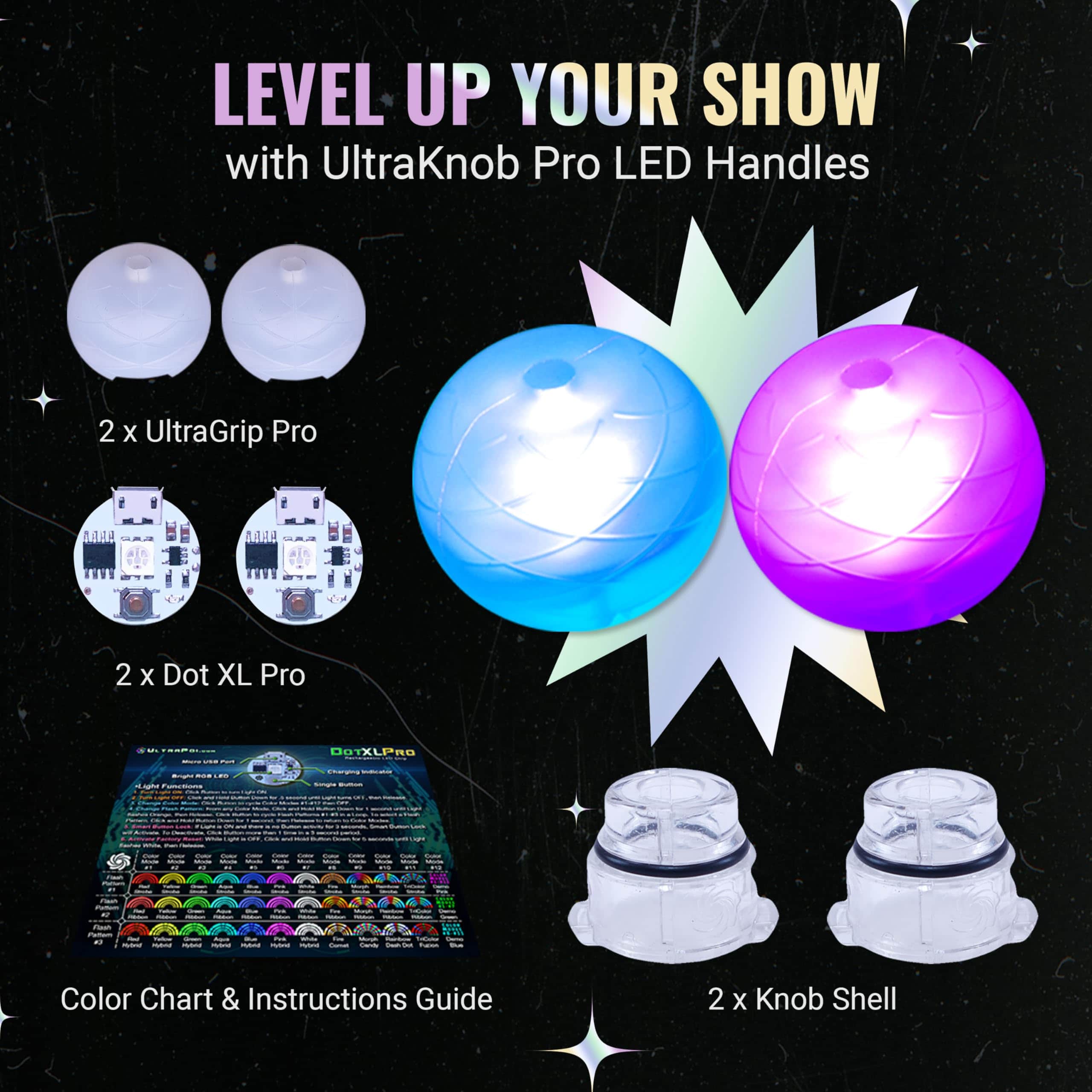 Juego de mandos UltraKnob Pro para poi de UltraPoi (Par - Imagen 3