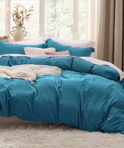 Juego de Funda de Edredón Teal Tamaño Queen - 3 Piezas de