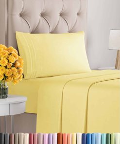 Juego de sábanas tamaño Twin XL de 3 -Amarillo