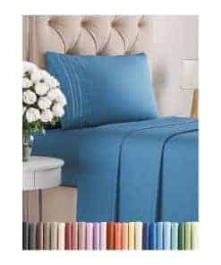 Juego de sábanas de 3 piezas tamaño Twin -Azul Denim