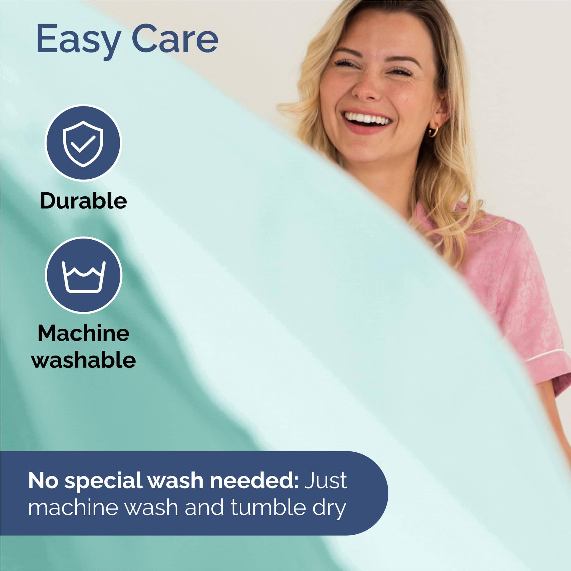 Juego de Sábanas King de 6 Piezas - Cómodo, -Azul Spa - Imagen 7