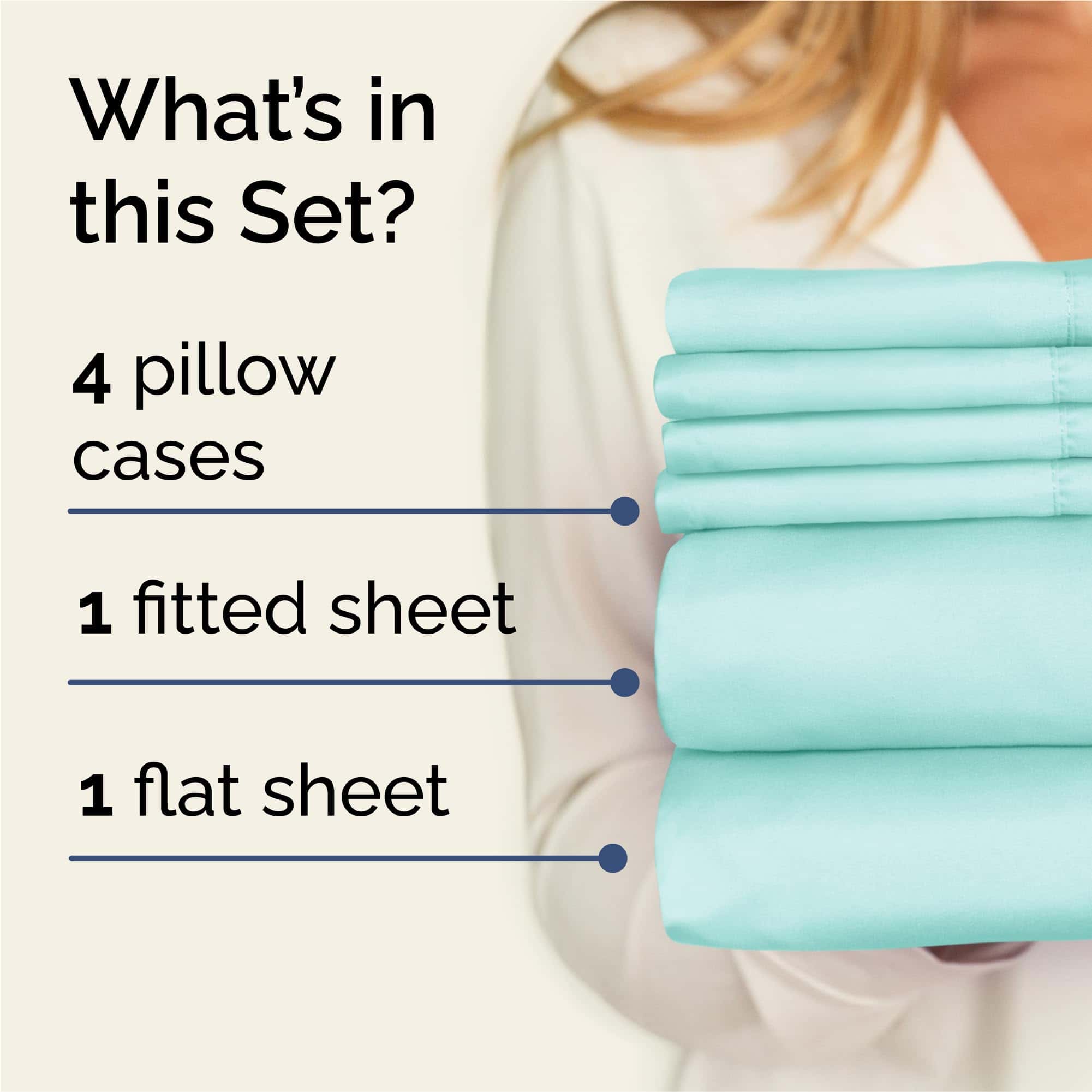 Juego de Sábanas King de 6 Piezas - Cómodo, -Azul Spa - Imagen 3