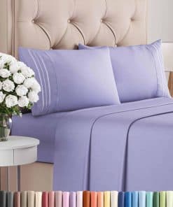 Juego de sábanas completo de 4 piezas - -Lavanda