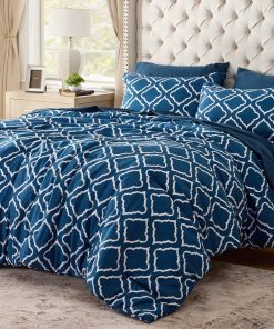 Juego de Edredón Twin/Twin XL de 5 Piezas - Azul Marino