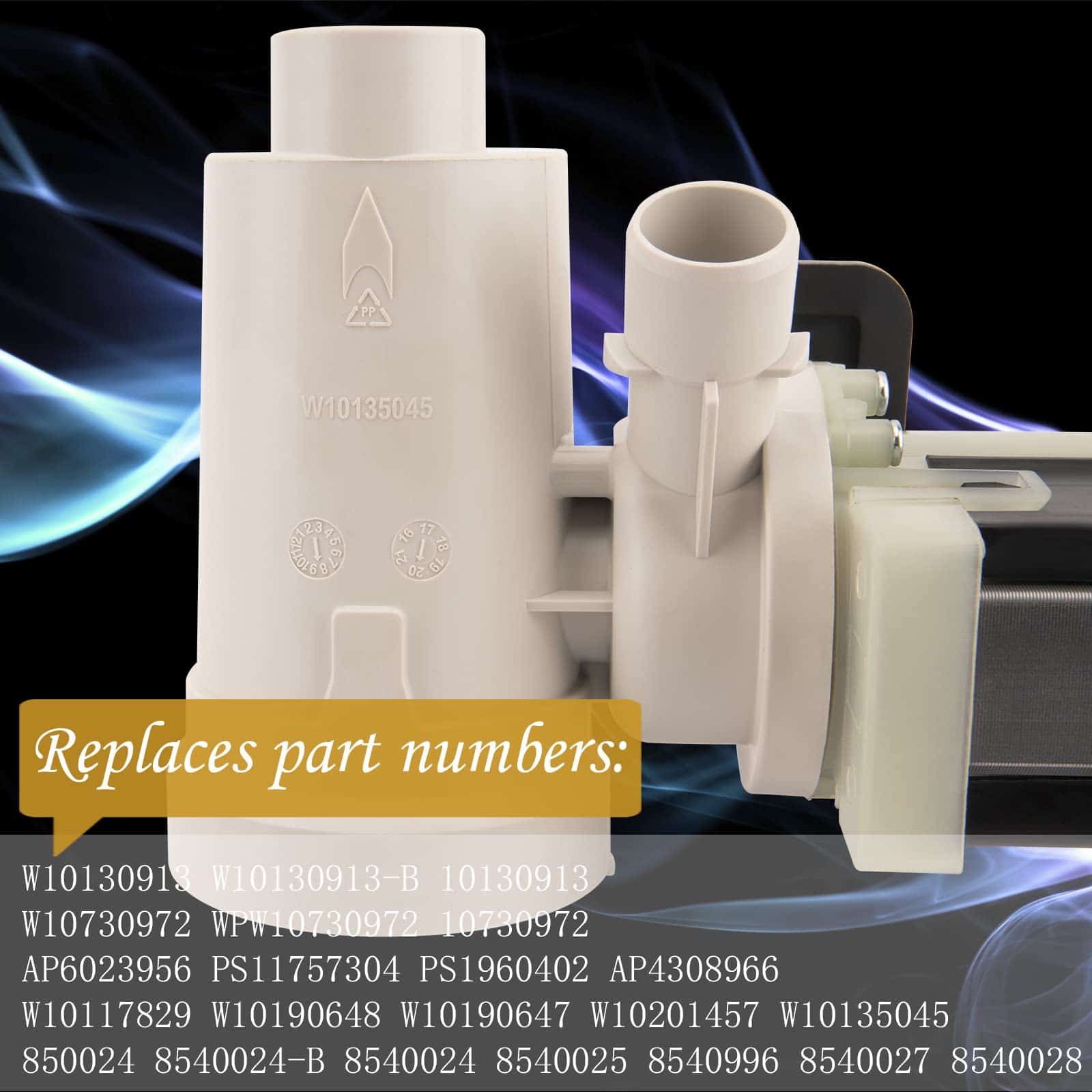 Bomba de desagüe WPW10730972 reemplaza 8540024 W10130913 - Imagen 3