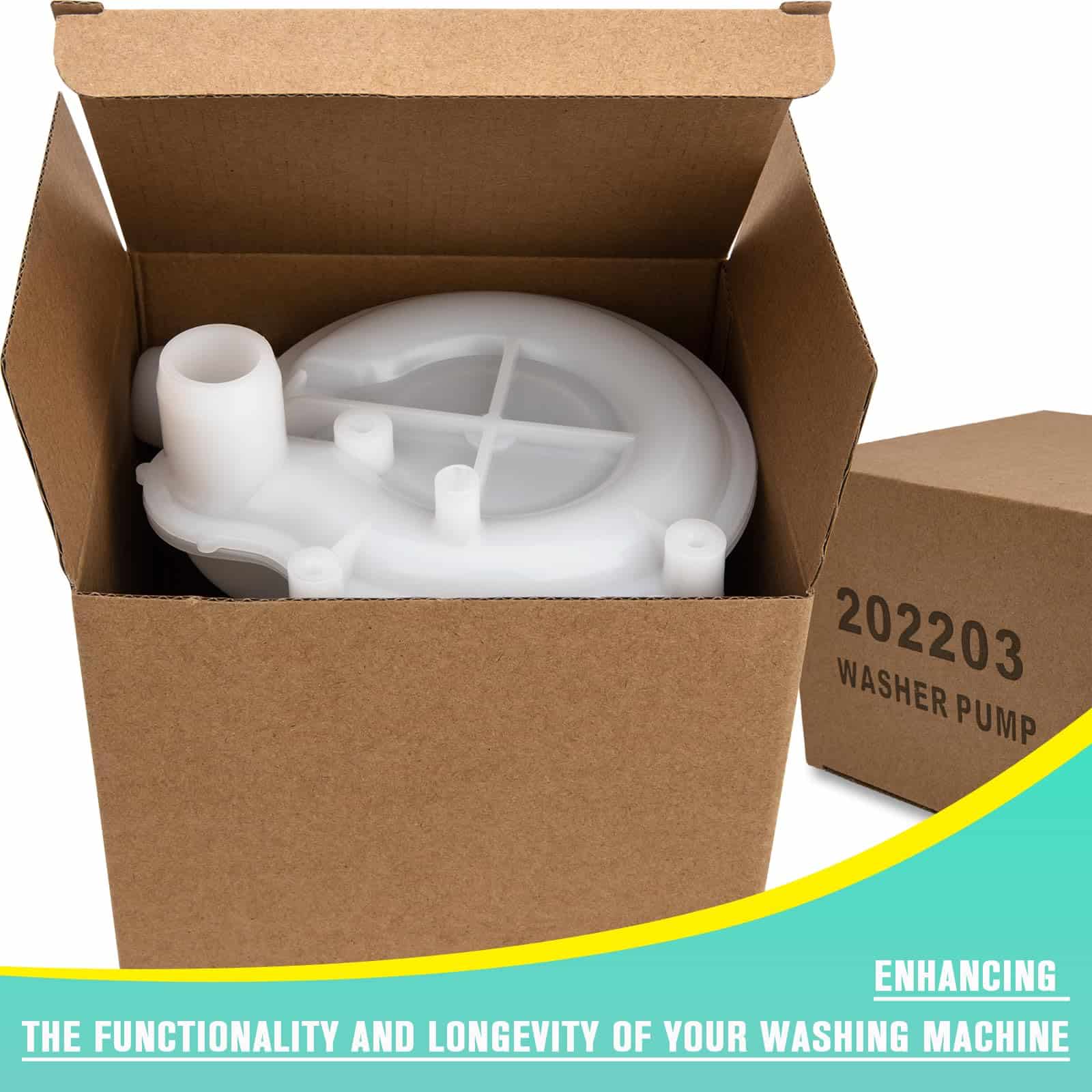Bomba de desagüe para lavadora WP6-2022030 Reemplaza 202203 - Imagen 8