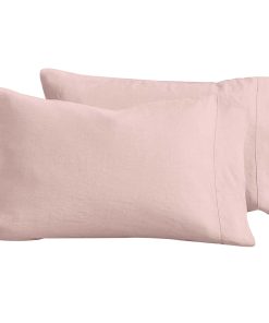 Funda de Almohada de Lino Francés Baloo 100% -Rosa Rubor