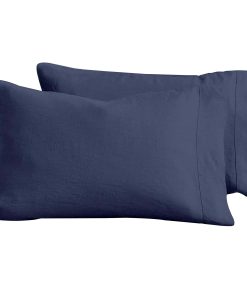 Fundas de Almohada 100% Lino Francés Baloo -Azul Marino