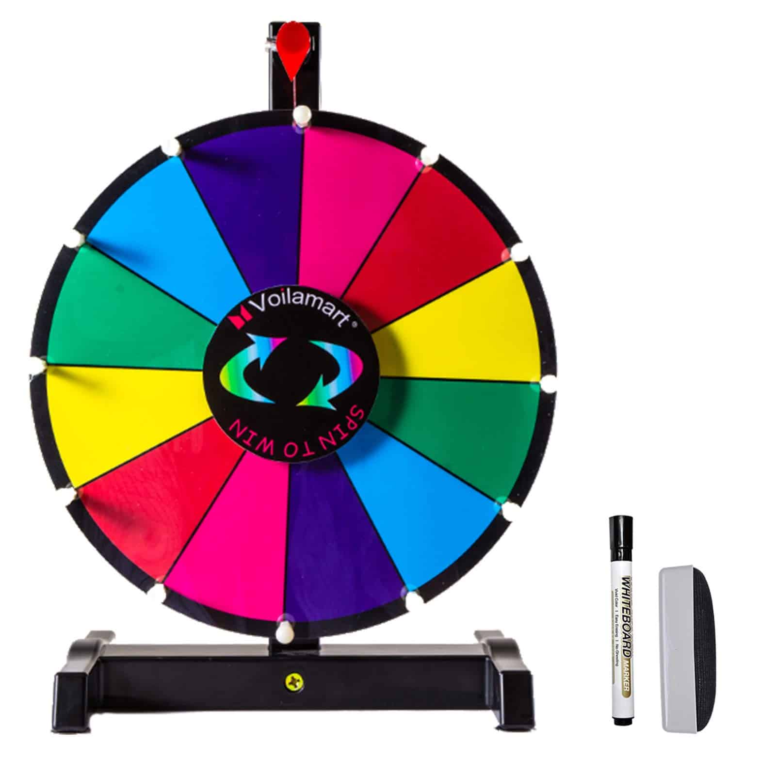 Ruleta de premios giratoria de 12" Voilamart con 12 ranuras