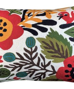 Funda de Cojín Floral Lumbar Crema | Cojines de Lanzamiento