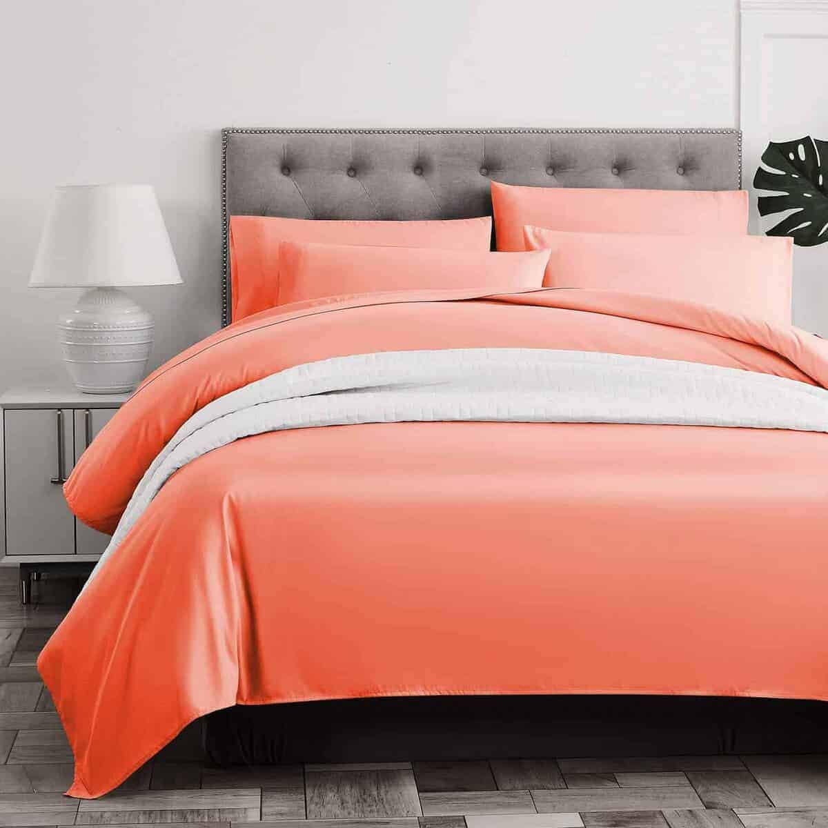 Juego de Sábanas de Lujo de la Serie 2000 -Naranja Rosa - Imagen 6