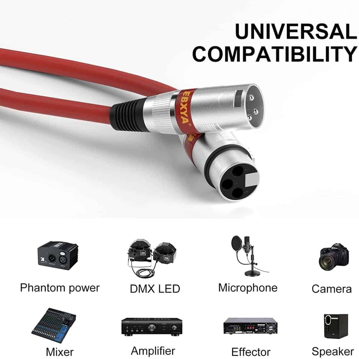 Cable XLR EBXYA 15 Pies 10 Paquetes de Colores - XLR Macho - Imagen 4