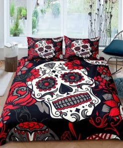 Set de Ropa de Cama de Calavera Juego de Funda de Edredón