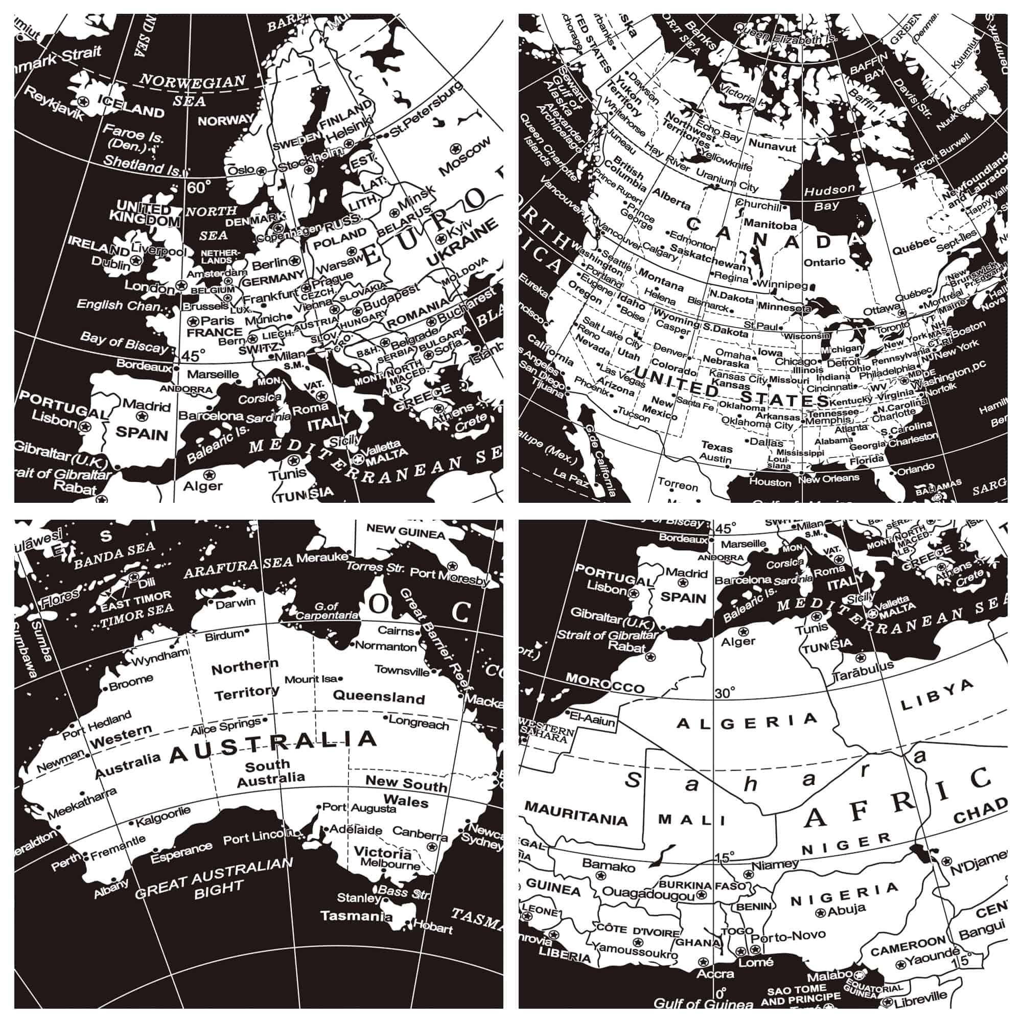 Exerz Globo de Mundo de 10" Negro - Arco y Base de Acero - Imagen 6