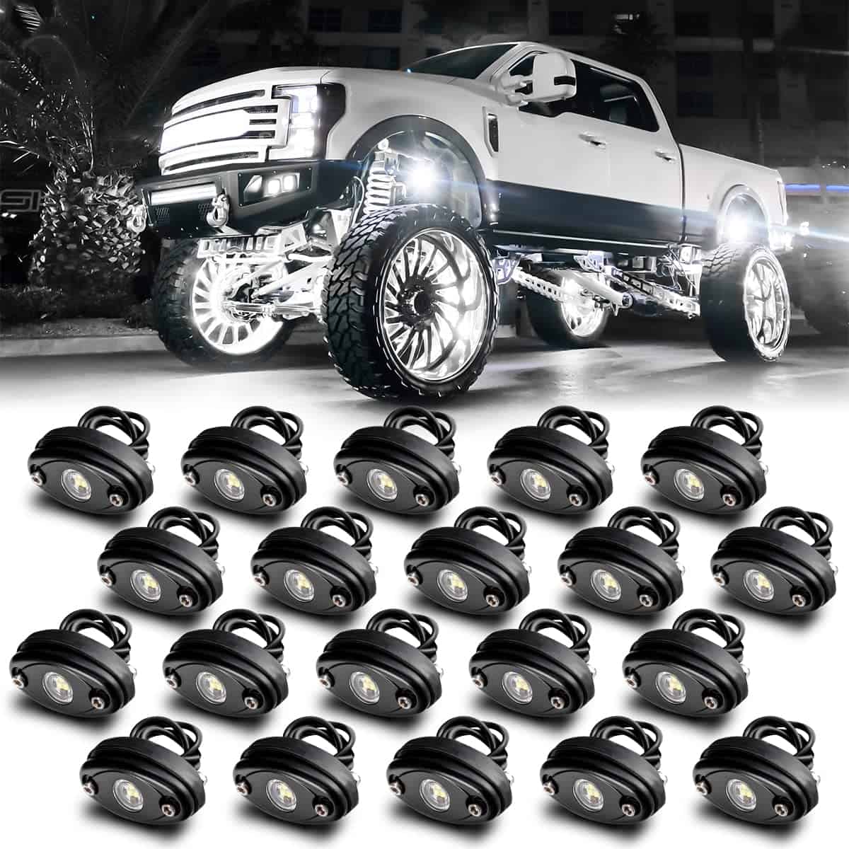 BLIAUTO Luces LED Rock Blancas para Jeep Camiones