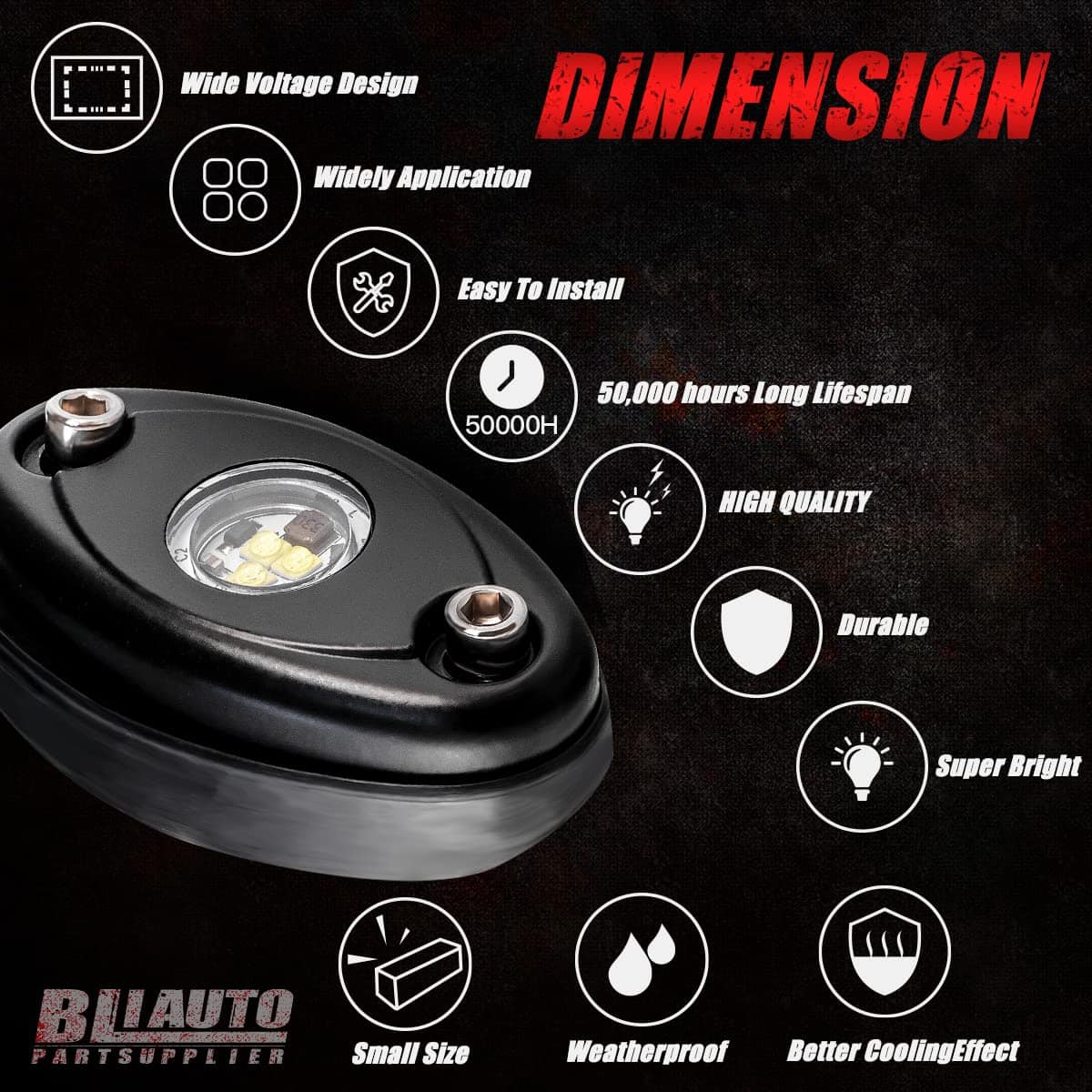 BLIAUTO Luces LED Rock Blancas para Jeep Camiones - Imagen 6