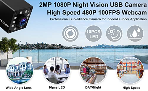 Cámara USB con lente de ojo de pez de 1.56 mm 1080P HD USB - Imagen 10