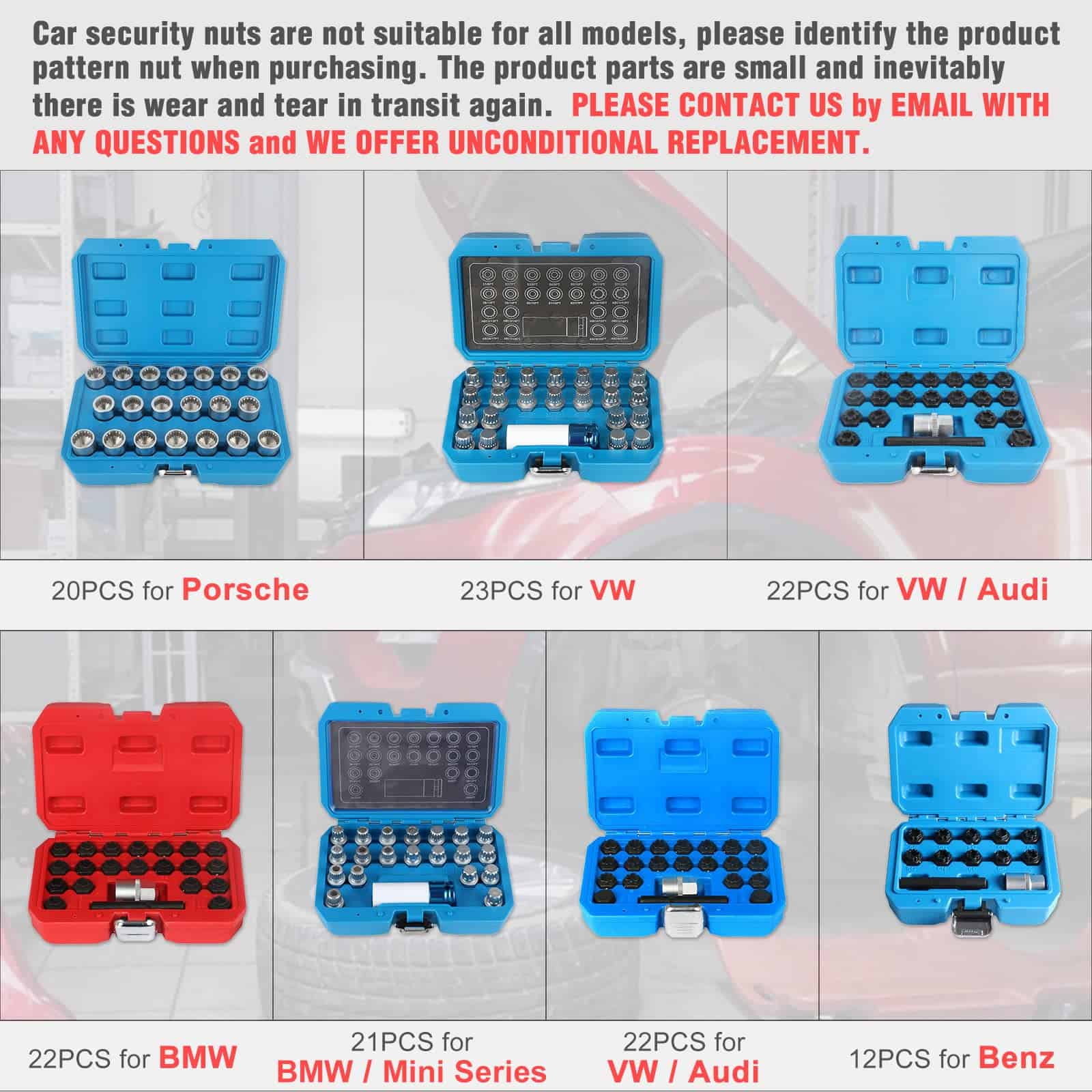 BELEY 12pcs Juego de 12 Tuercas de Bloqueo de Rueda para - Imagen 6