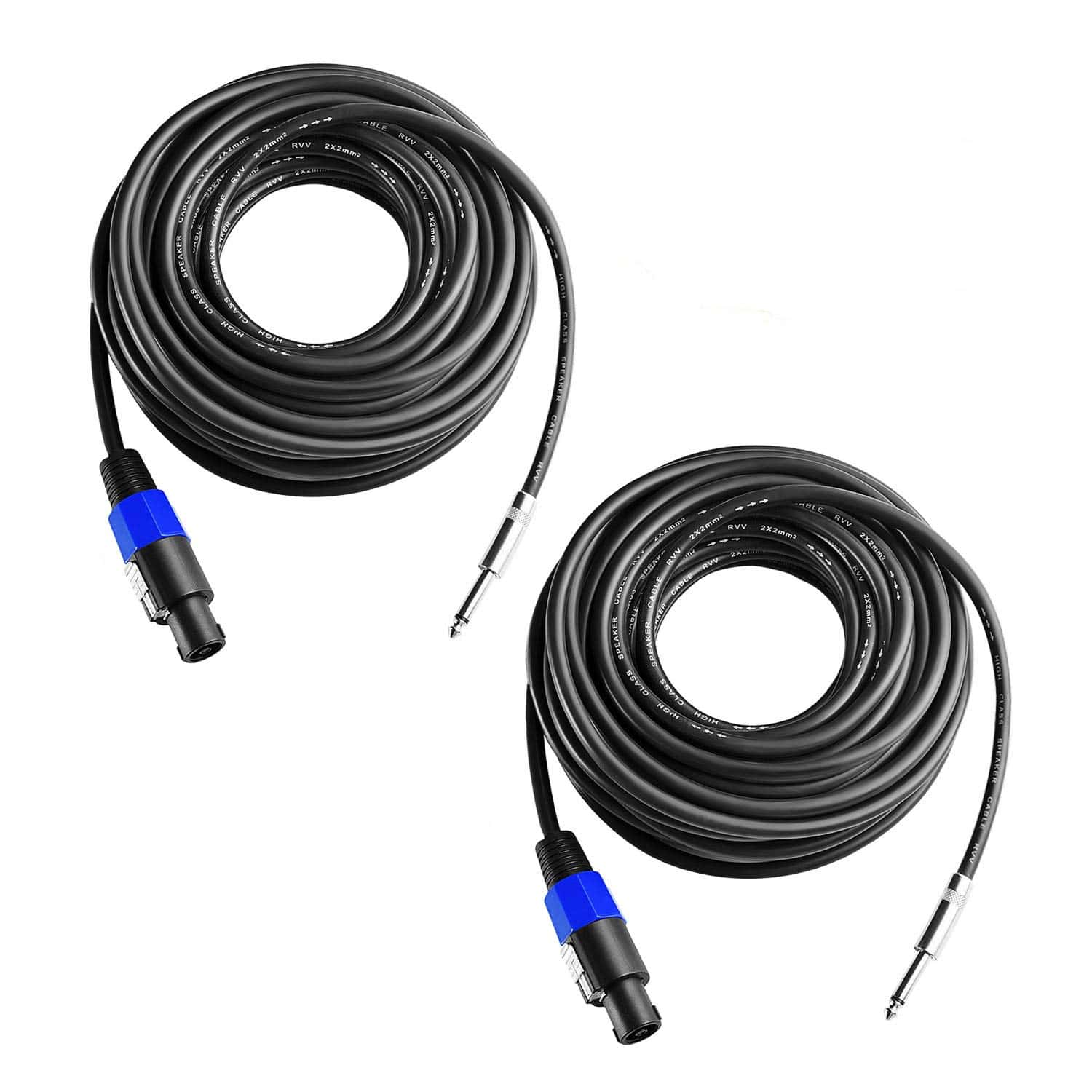 Yoico 2Pcs 200 Pies Cable de Altavoz Speakon a 1/4