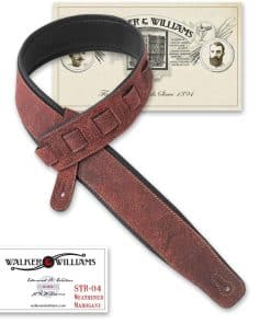 Correa de Guitarra Acolchada de Cuero Italiano Color Marrón