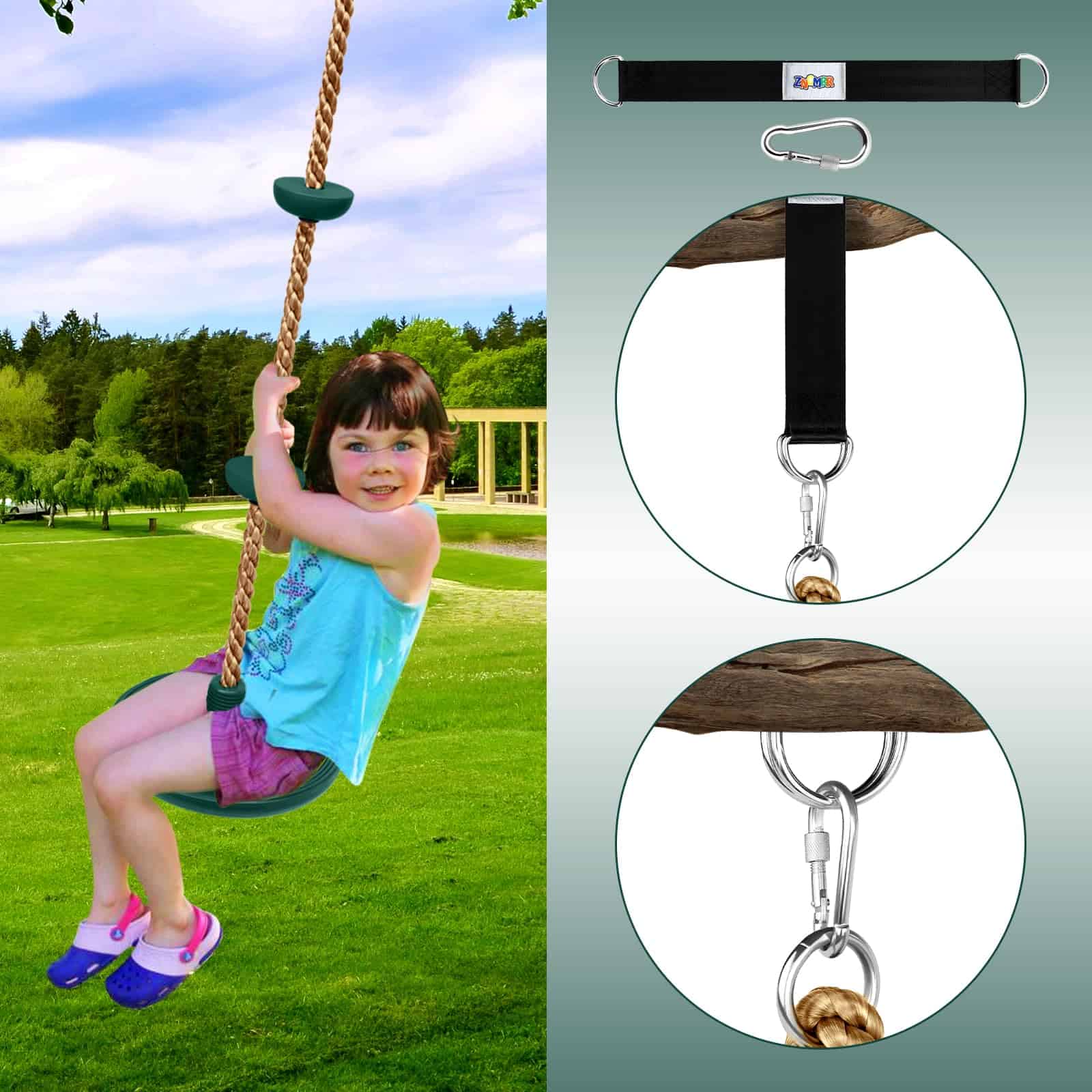 Cuerda de Escalada con Plataformas y Asiento de Columpio - Imagen 5