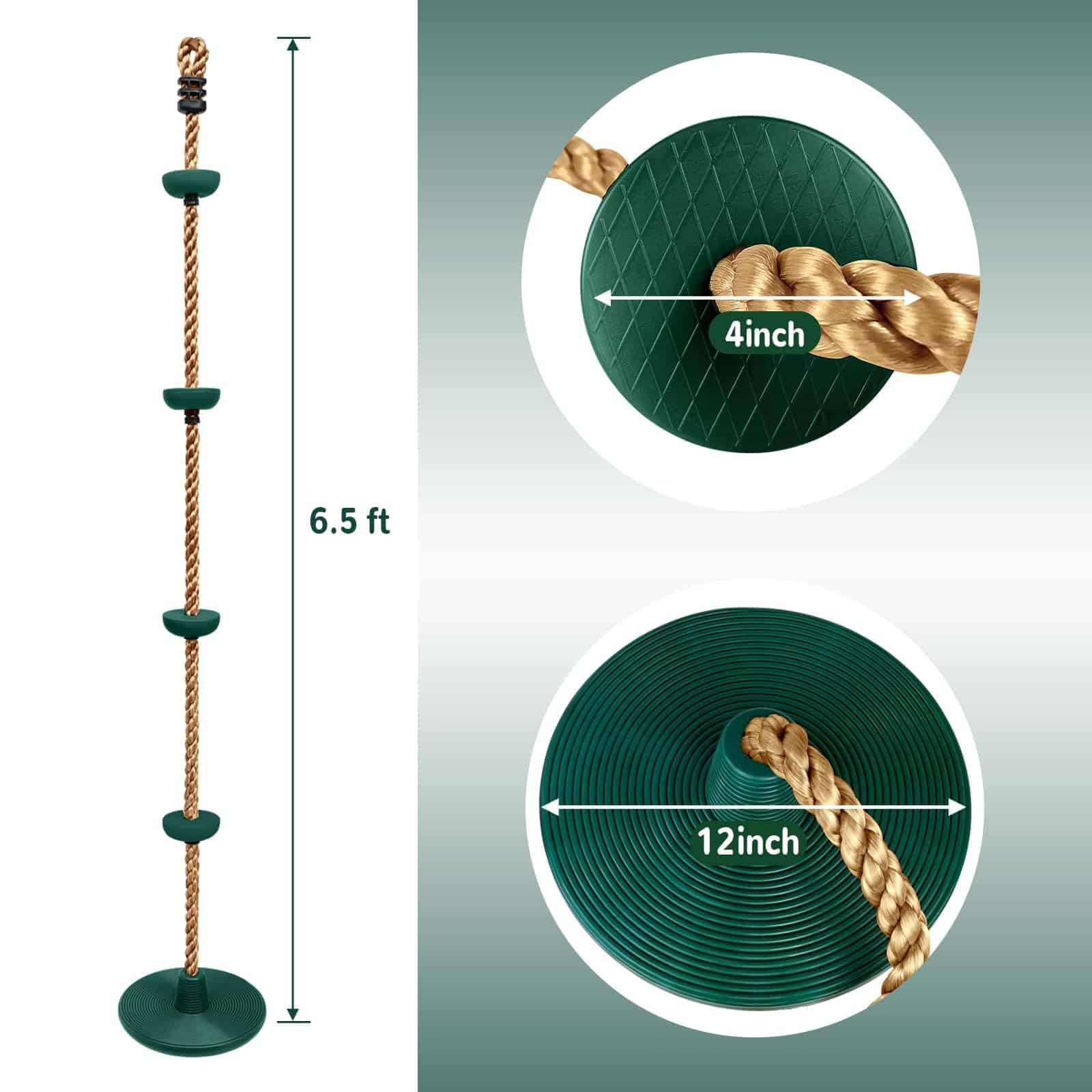 Cuerda de Escalada con Plataformas y Asiento de Columpio - Imagen 3