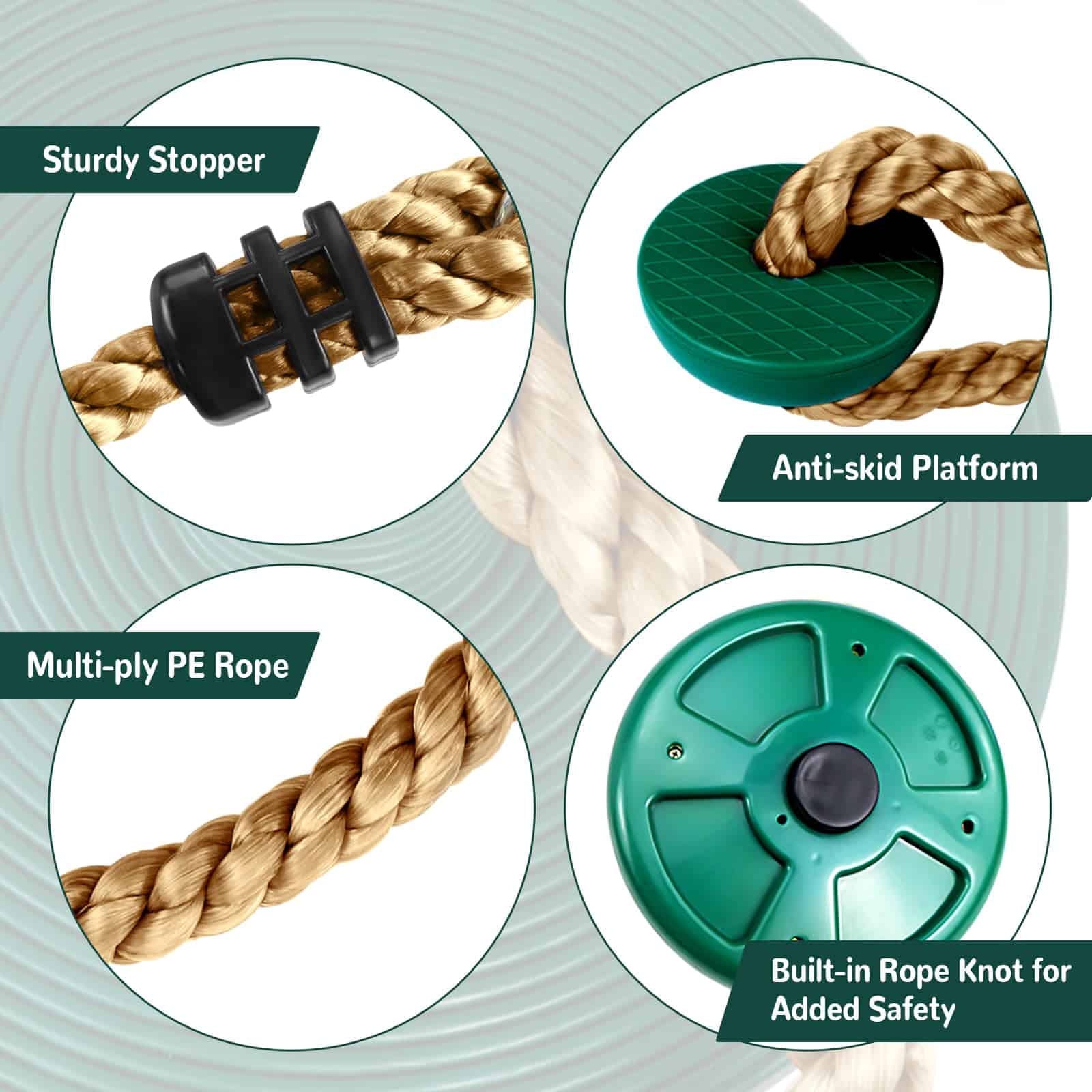 Cuerda de Escalada con Plataformas y Asiento de Columpio - Imagen 4