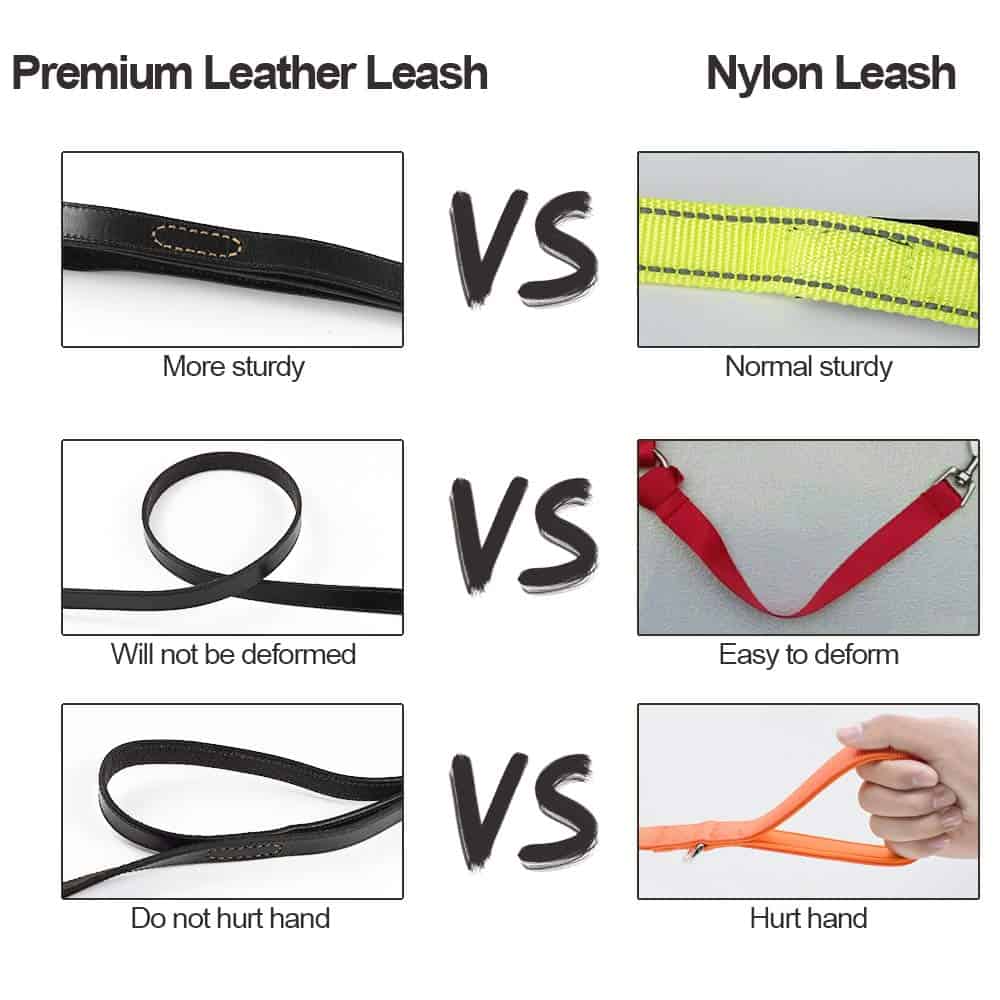 Correa de Cuero PESHOUCO para Perros, Cuero Genuino con 2 - Imagen 6